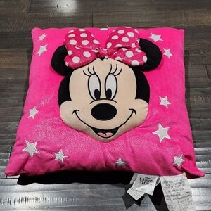 Disney Minnie Mouse Pink Accent Pillow with White Stars